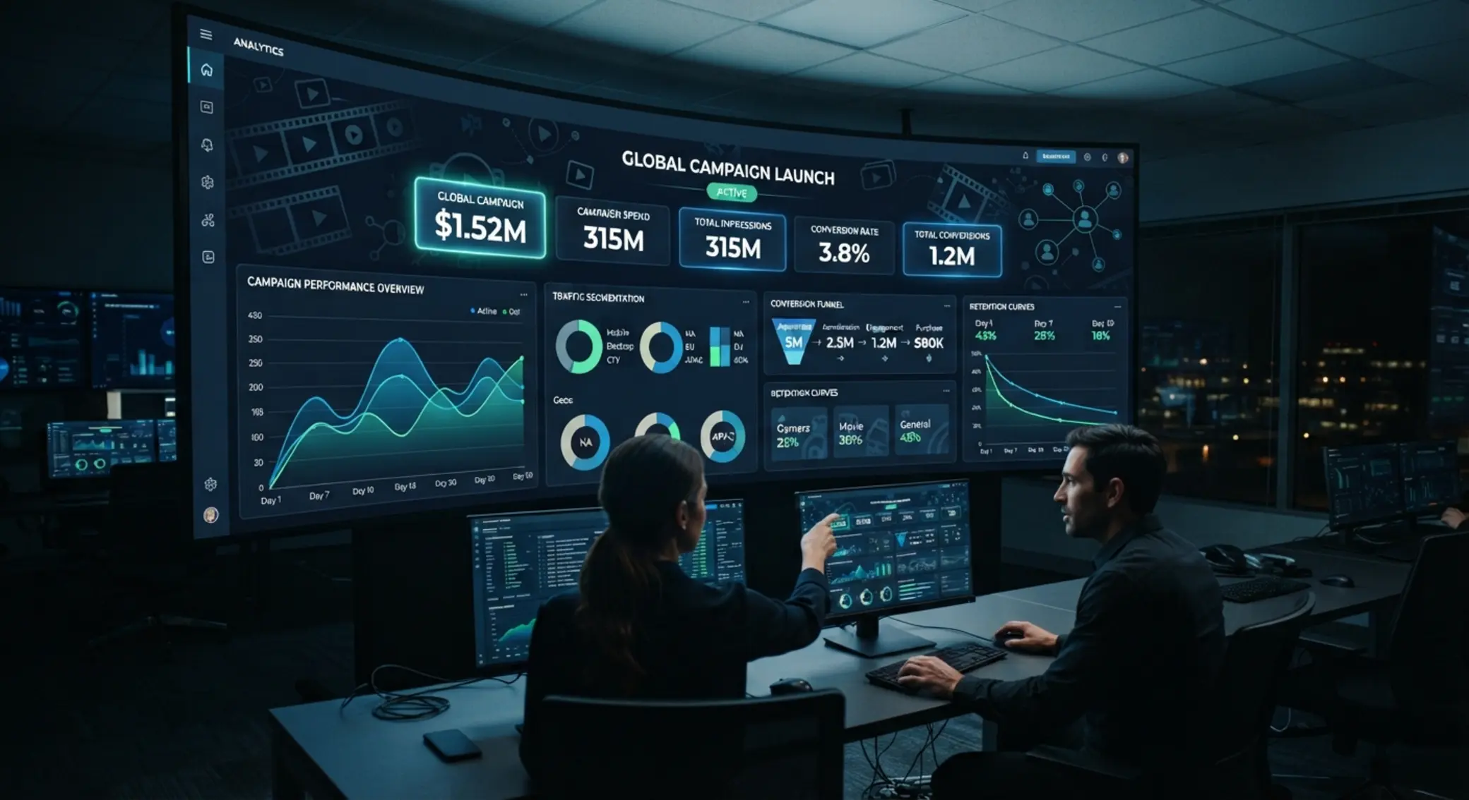 Dashboard datové analytiky a výkonnostních metrik kampaní
