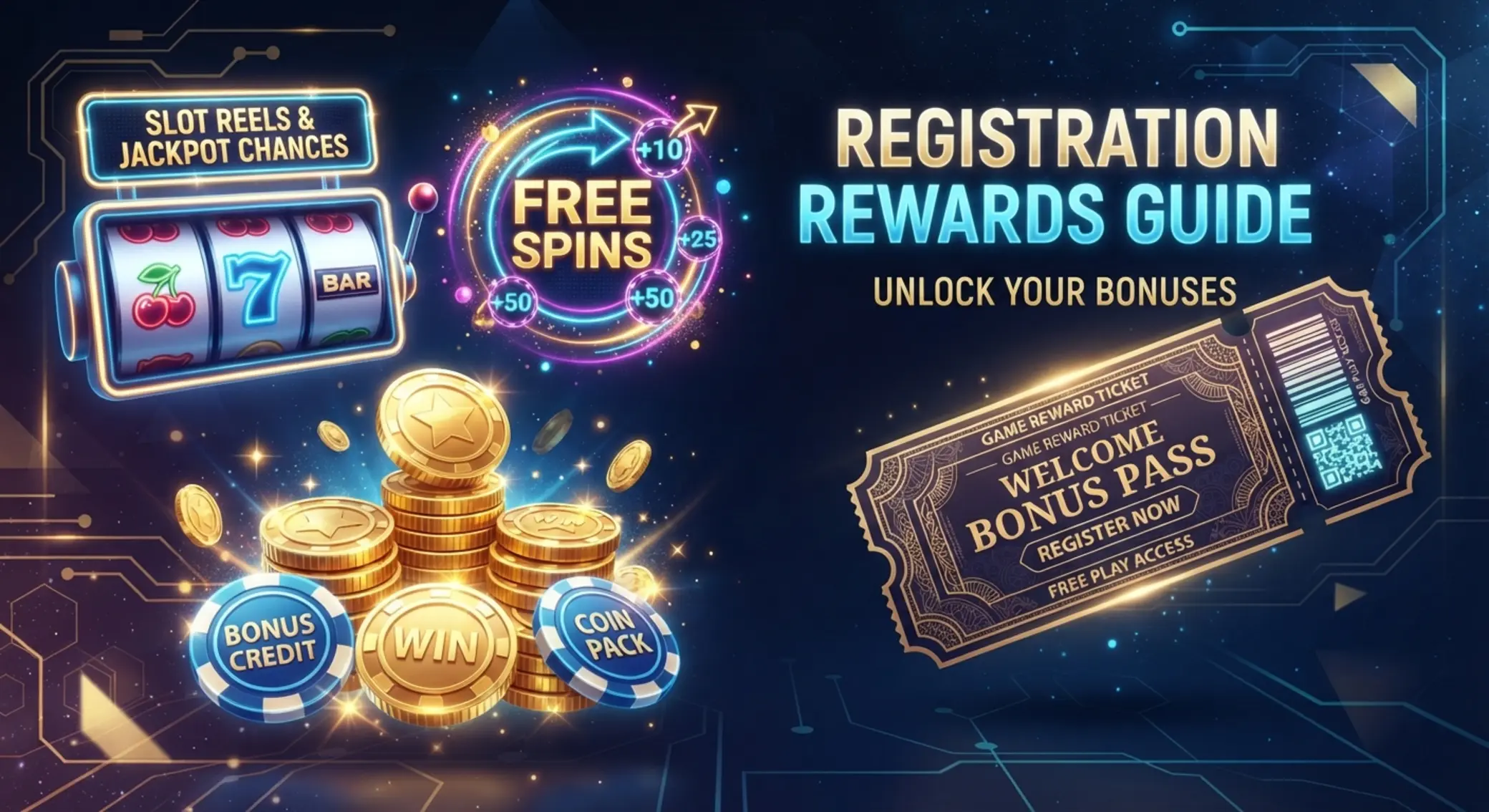 Různé typy bonusů za registraci bez vkladu pro automaty