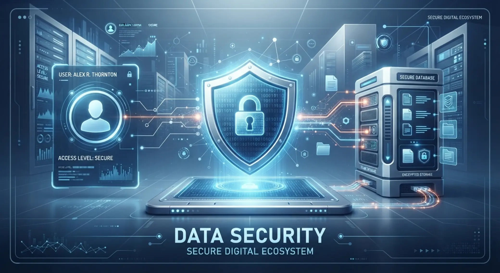 Ikona štítu a zámku vedle databáze a profilu hráče