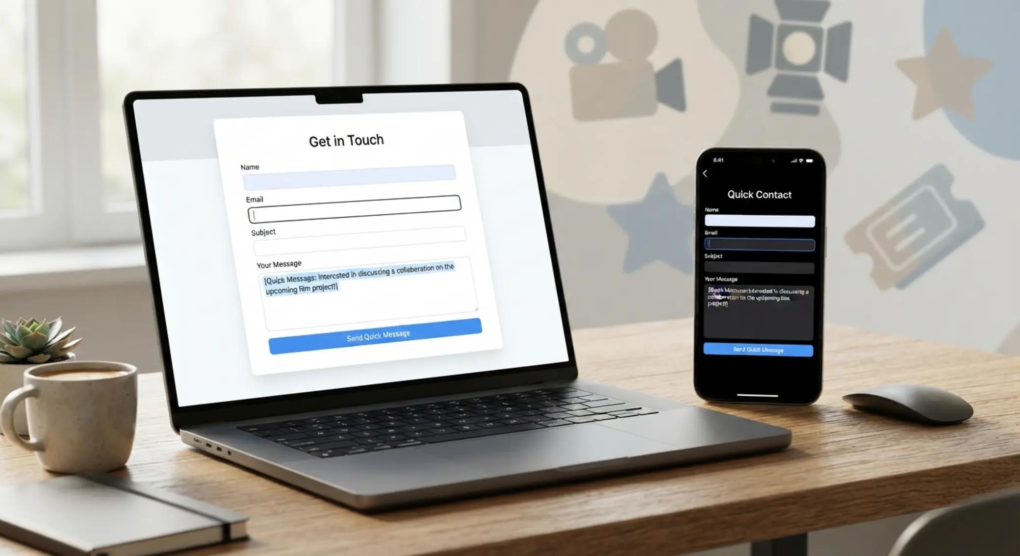 Jednoduchý online formulář na notebooku a mobilu s důrazem na rychlou zprávu