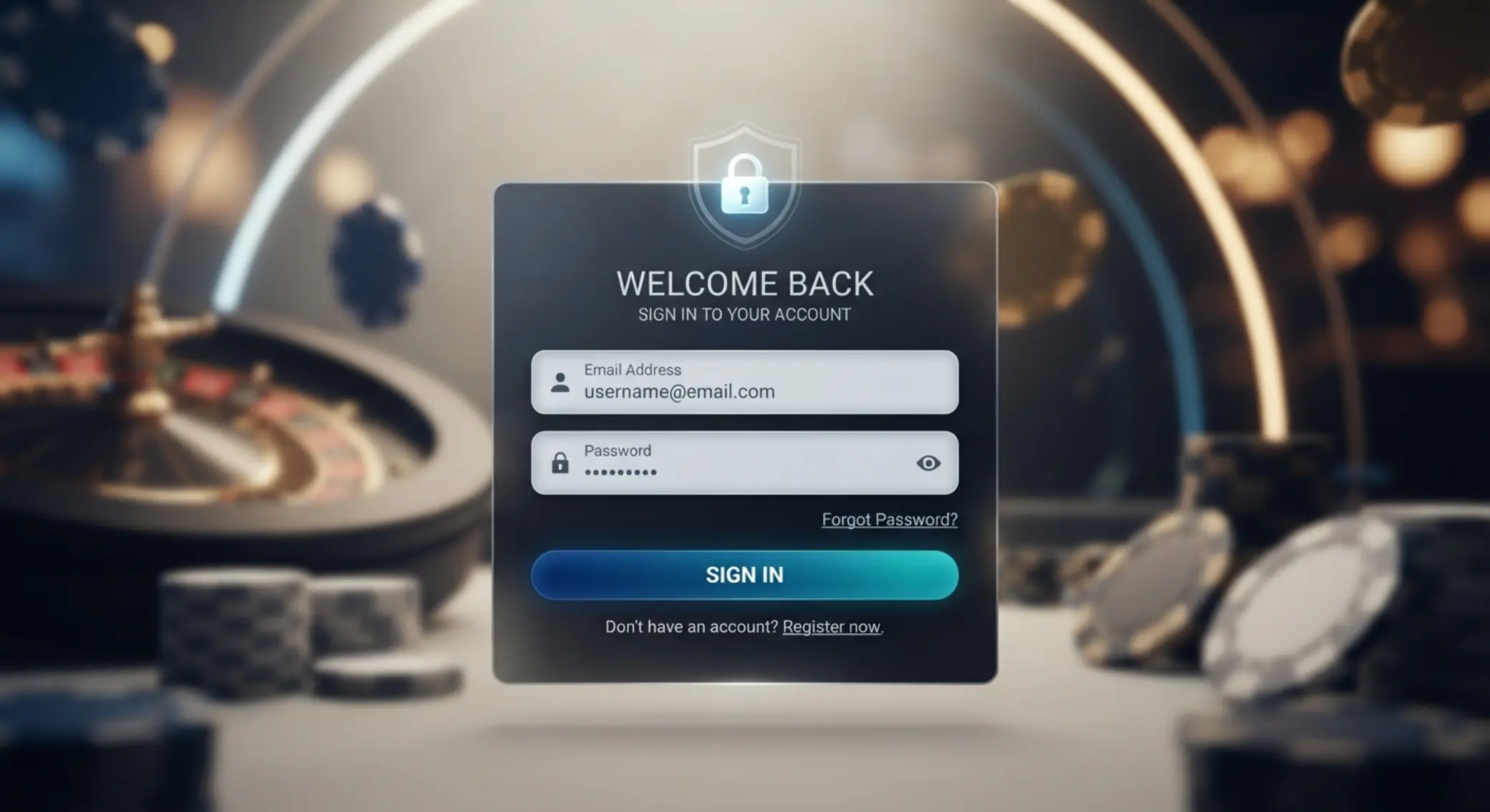 Jednoduchá a bezpečná login obrazovka s polem pro e-mail a heslo