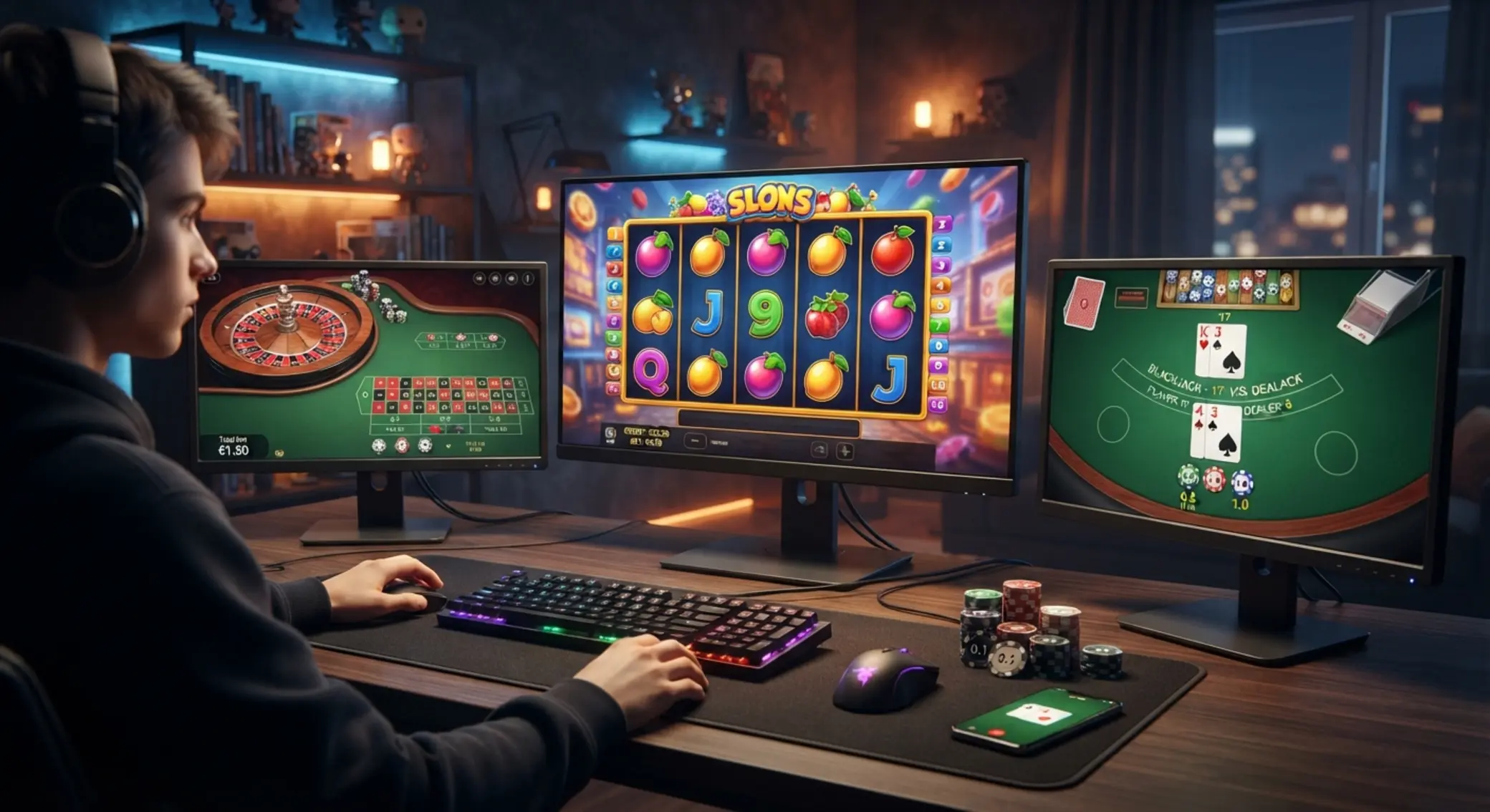 Automaty, ruleta a karty jako hry vhodné pro nižší sázky