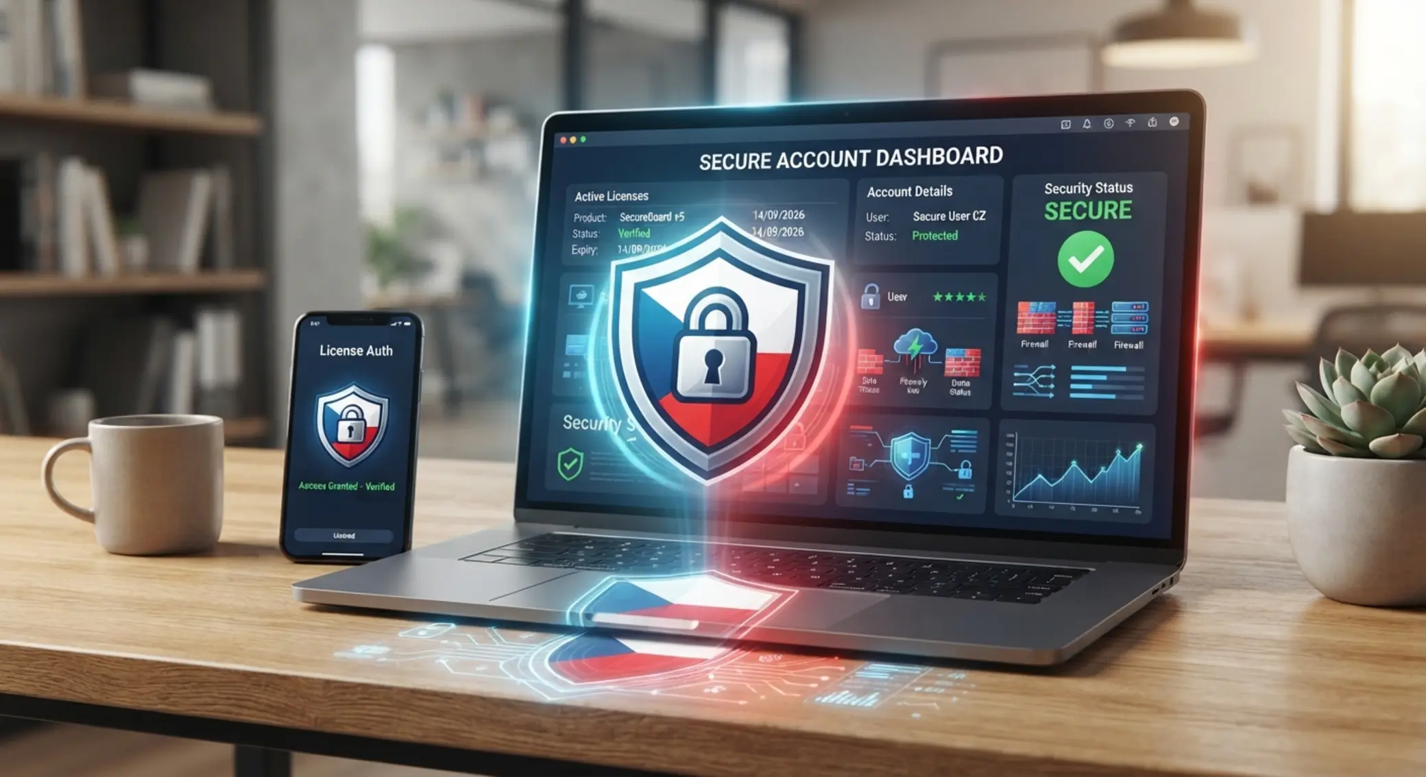 Symbol bezpečnosti a licence pro online zábavu v Česku