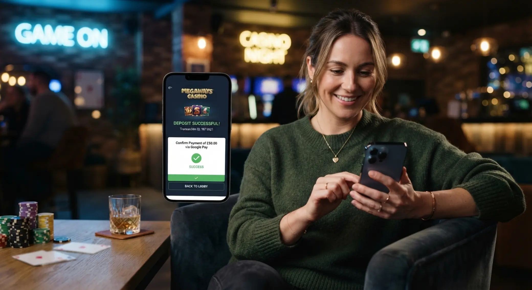 Mobilní vklad do online casina na smartphonu