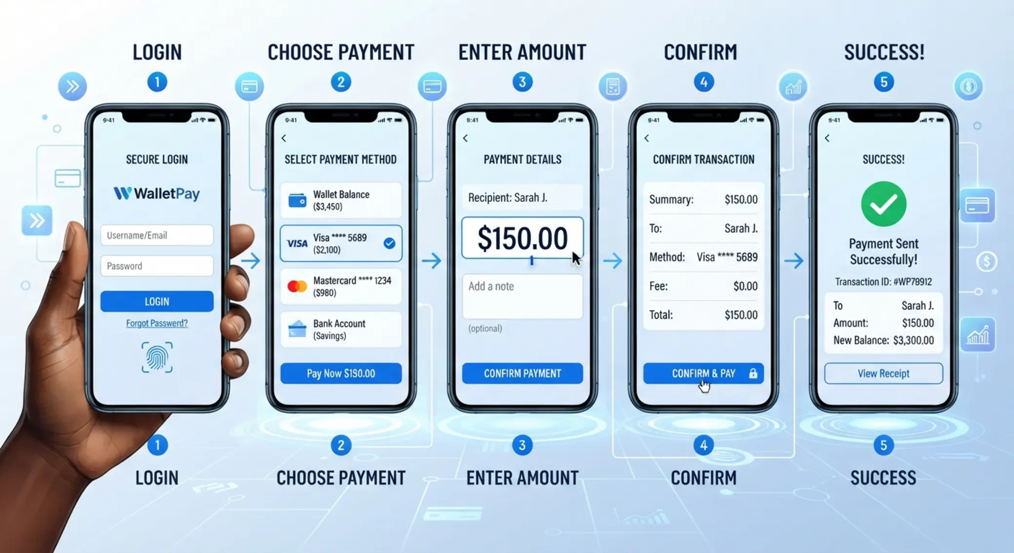 Infografika kroků mobilního vkladu do online casina